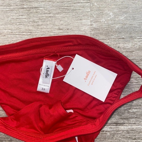 NWT Andie Swim The Banded Cheeky Bottom Cherry Red Size XS - Picture 5 of 8